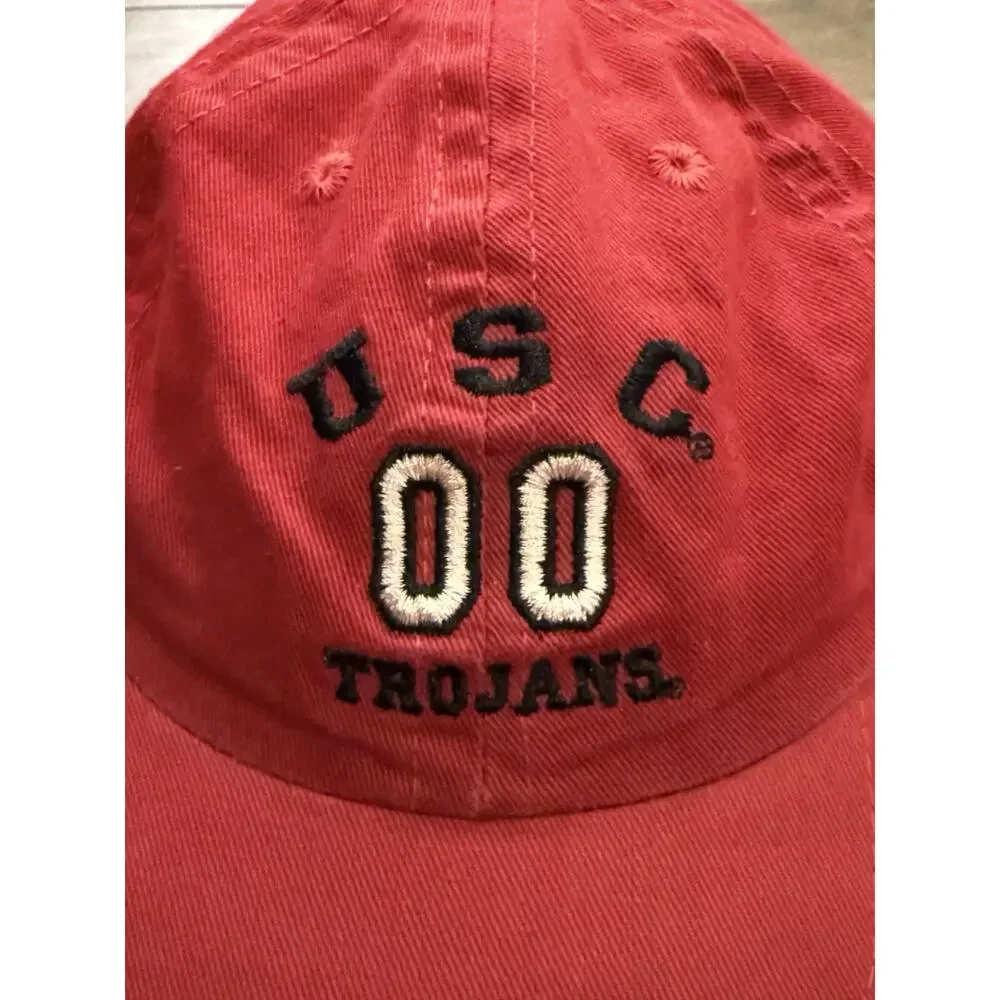 Vintage USC 00 Trojans Men’s Red Adjustable Strapback Hat Baseball Cap Size M/L